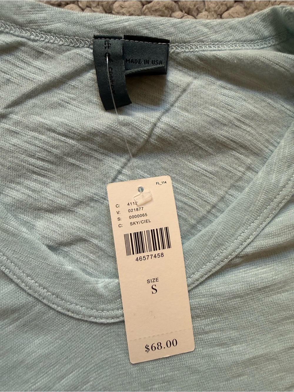 Anthropologie Light Blue Lace-Hem V-Neck Top - Women - Picture 4 of 5